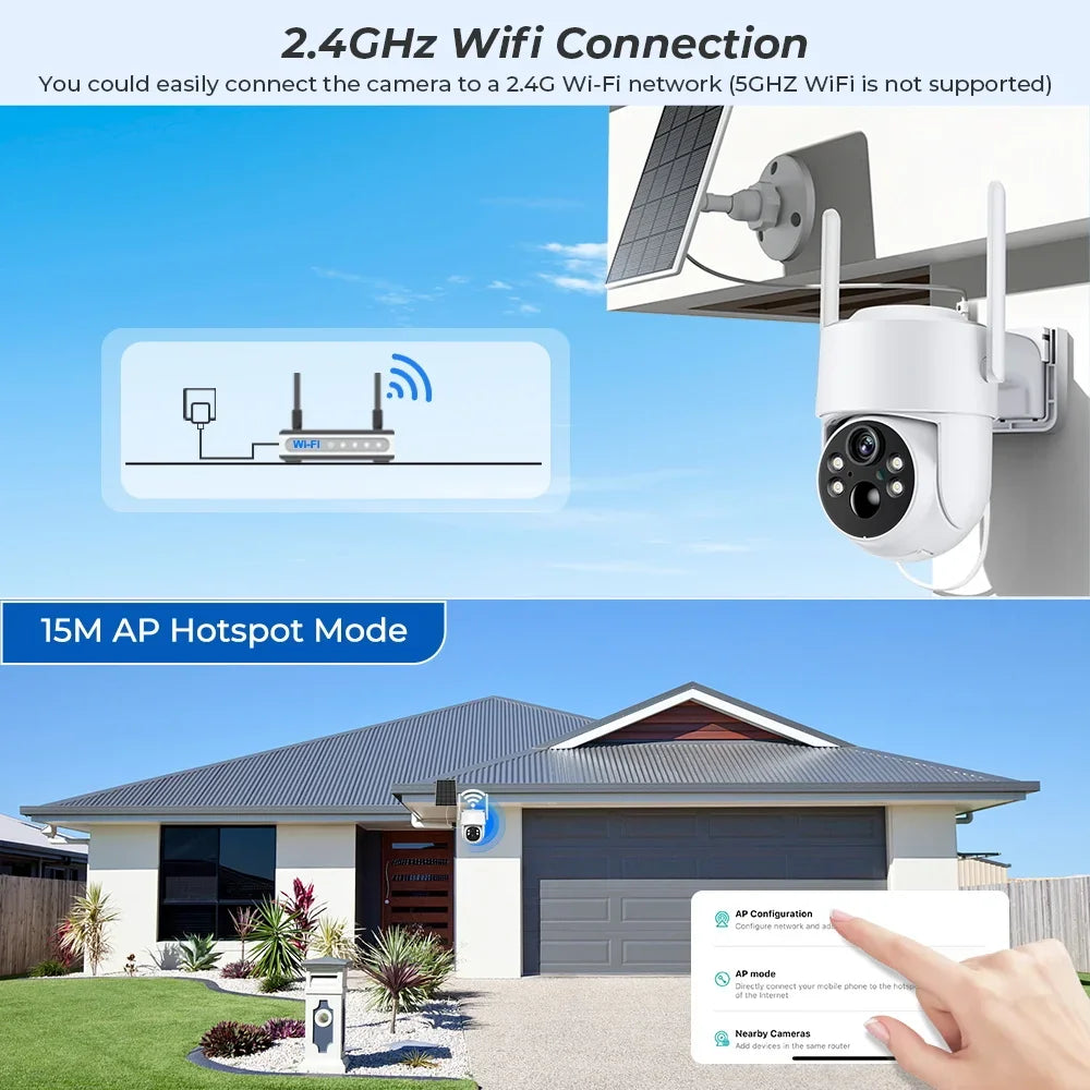 Caméra De Surveillance WiFi Solaire PTZ 4MP
