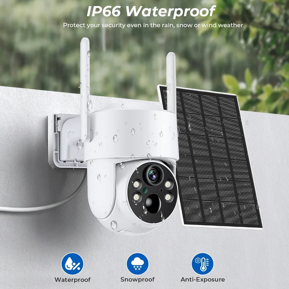 Caméra WiFi Solaire Extérieure PTZ 4MP